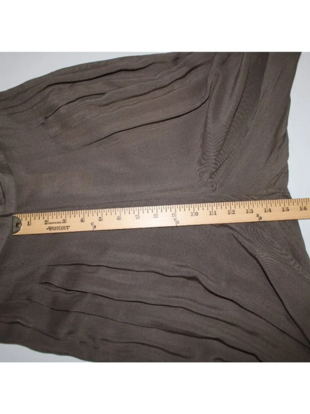 Catwalk Studio Pant $40 Sz L x 31 Moss Green Pleated Sheer Cotton Poly Pant - Picture 12 of 16